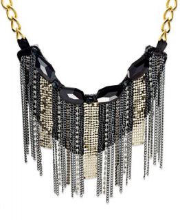 Bar III Necklace, Gold Tone Multi Mesh Chain Deco Statement Necklace