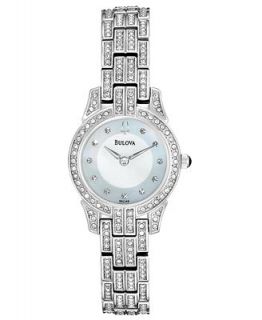 Bulova Watch, Womens Crystal Dress Stainless Steel Bracelet 23mm
