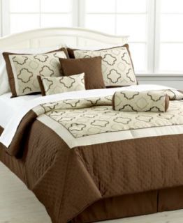 Manchester 7 Piece Queen Jacquard Comforter Set   Bed in a Bag   Bed