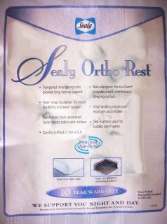 Sealy Ortho Rest Crib Toddler Mattress Zippered Waterproof Pad 52 x 27
