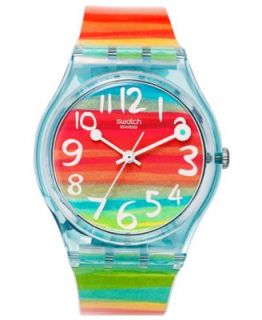 Swatch Watch, Unisex Swiss Color the Sky Rainbow Plastic Strap 34mm