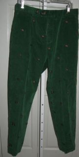 McLaughlin Christmas Pants 36x29 35 29 Mens Corduroy Scottie Dog