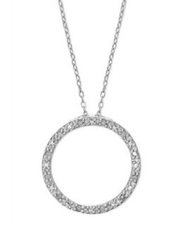 Diamond Necklace, Sterling Silver Diamond Circle Pendant (1/10 ct. t.w
