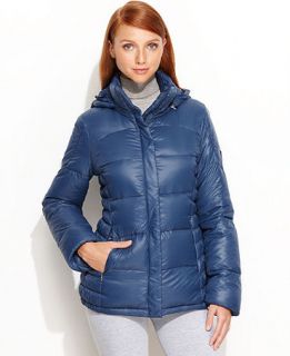 Calvin Klein Jacket, Packable Hooded Quilted Down Puffer   Womens