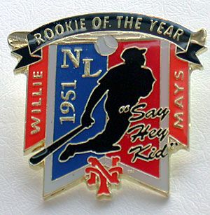 Willie Mays Say Hey Kid 1951 Rookie of The Year Pin