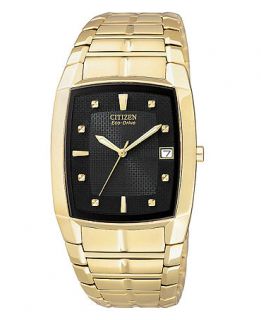 Citizen Watch, Mens Eco Drive Gold Tone Stainless Steel Bracelet 31mm