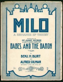 Babes and The Baron 1905 Milo Romance of Turkey BWY Vintage Sheet