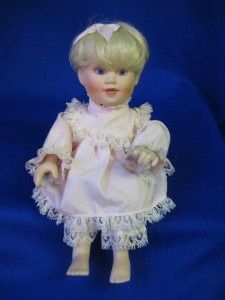 Collectible Doll MBI 1991 Baby Girl Bisque Porcelain Head Hands Feet 7