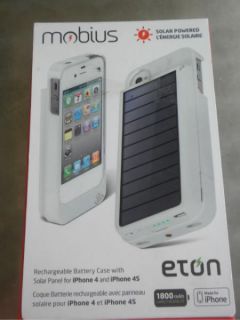 Eton Mobius iPhone 4 4S Solar Panel Rechargeable Battery Case Charger