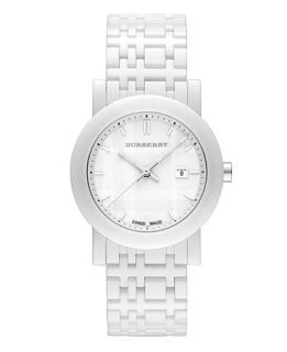 Burberry Watch, Womens Swiss White Ceramic Bracelet 34mm BU1870   All