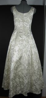 Scott McClintock Cream Gold Wedding Dress Sz 4P 4 Peitite