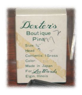 Vintage Box of Dexters Boutique Sewing Pearl Bead Pins