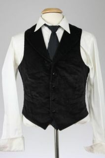 Vintage Mod McGregor Black Corduroy Velvet Indie 3 Piece Vested Suit