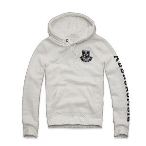 Mens Abercrombie Fitch by Hollister Hoodie Meacham Lake White