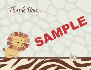 Cocalo Nali Jungle Digital Baby Shower Thank You Cards Choice Lion