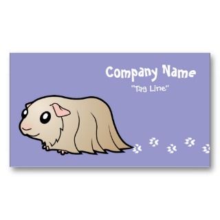 Cartoon Guinea Pig (lilac) business cards by SugarVsSpice