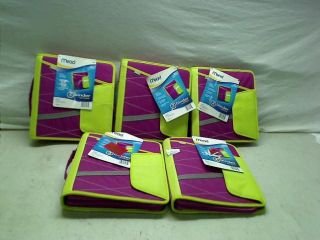 Lot of 5 Mead Zipper Binder with Handle 2 inch Green 72475