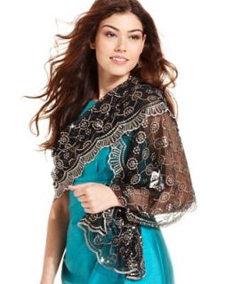 Cejon Scarf, Beaded Scallop Evening Wrap