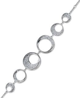 Swarovski Bracelet, Rhodium Plated Clear Crystal Pave Circle Bracelet