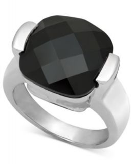 Sterling Silver Ring, Black Onyx Stacked Ring (10 ct. t.w.)   Rings