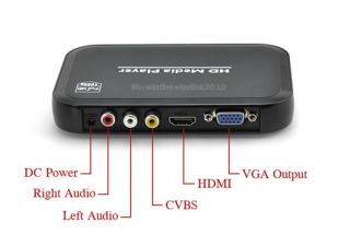 Portable Full 1080p HD Media Player HDMI VGA USB SD AV