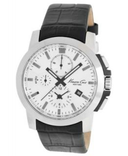 Kenneth Cole New York Watch, Mens Chronograph Black Silicone Strap