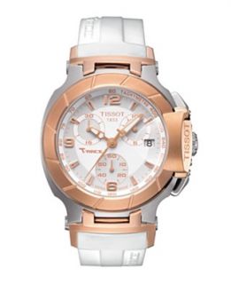 Tissot Watch, Womens Swiss Chronograph T Race White Rubber Strap