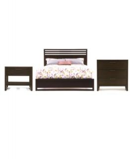 Tahoe Bedroom Furniture, Noir Full 3 Piece Set (Bed, Nightstand and 3