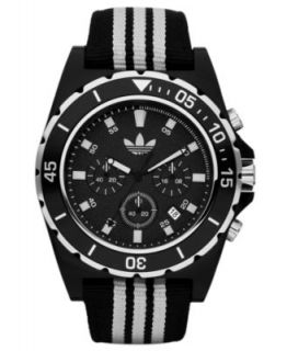 adidas Watch, Chronograph Black and White Nylon Strap 44mm ADH2664