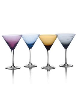 Mikasa Glassware, Set of 4 Cheers Colors Martini Glasses   Glassware