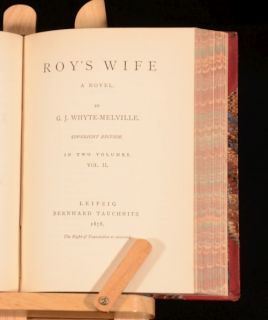 1878 Roys Wife A Novel G J Whyte Melville Copyright Edition