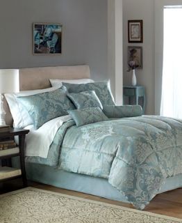 Aurora Blue 7 Piece King Jacquard Comforter Set