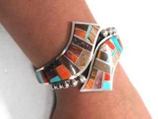 Melvin Francis Gorgeous Contemporary Navajo Inlaid Cuff