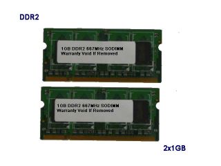 2GB 2X 1GB DDR2 PC5300 SODIMM 667MHz PC2 5300 200PN Kit