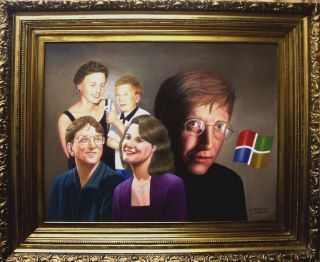 Original Bill Gates Portrait Authentic Oil Painting on Canvas Awesome