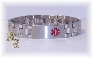 Stainless Steel Wider Width Medical Style Magnetic Bracelet