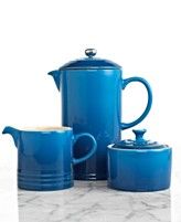 Le Creuset French Press with Creamer and Sugar Bowl Set, Stoneware
