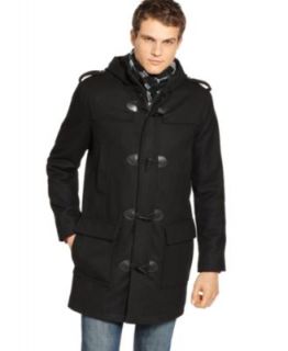 Nautica Coat, Melton Wool Blend Hooded Toggle Coat   Mens Coats