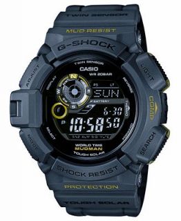 Shock Watch, Mens Digital MUDMAN Gray Resin Strap 53mm G9300GY 1