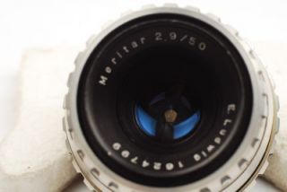 Exakta Mount E Ludwig Meritar 50 mm F2 9 Prime Lens