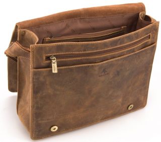 18548 Medium Tan Distressed Oiled Leather Messenger Bag Mens