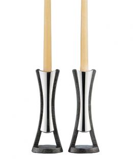 Nambe Candle Holders, Set of 2 Tall Anvil Candlesticks   Serveware