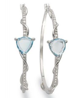 Victoria Townsend Sterling Silver Earrings, Trilliant Cut Blue Topaz