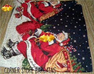Santa Merry Christmas Trees Tapestry Table Runner