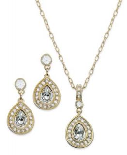 Swarovski Jewelry Set, Light Peach Crystal Necklace and Earrings Set