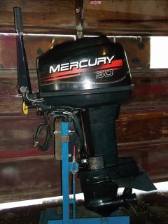 1996 Mercury 50 HP Outboard Motor 40 Tiller Water Ready Clean Boat