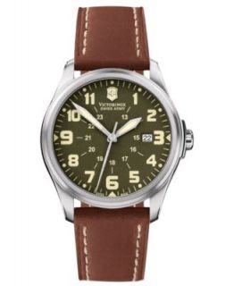 Victorinox Swiss Army Watch, Mens Chronograph Brown Leather Strap