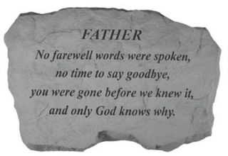 Father   No Farewell Words   Memorial Stone   