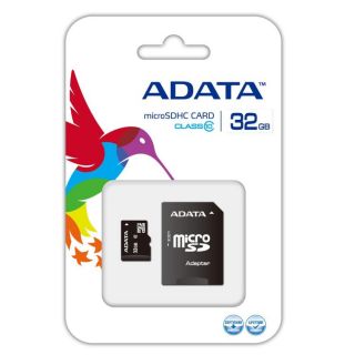 ADATA 32GB Micro SDHC Class 10 Fast Memory Card with SD Adapter