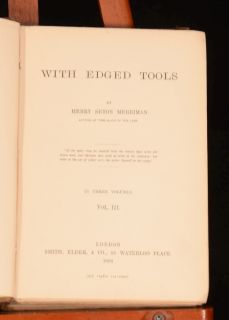 With Edged Tools Henry Seton Merriman Hugh Stowell Scott First Edition